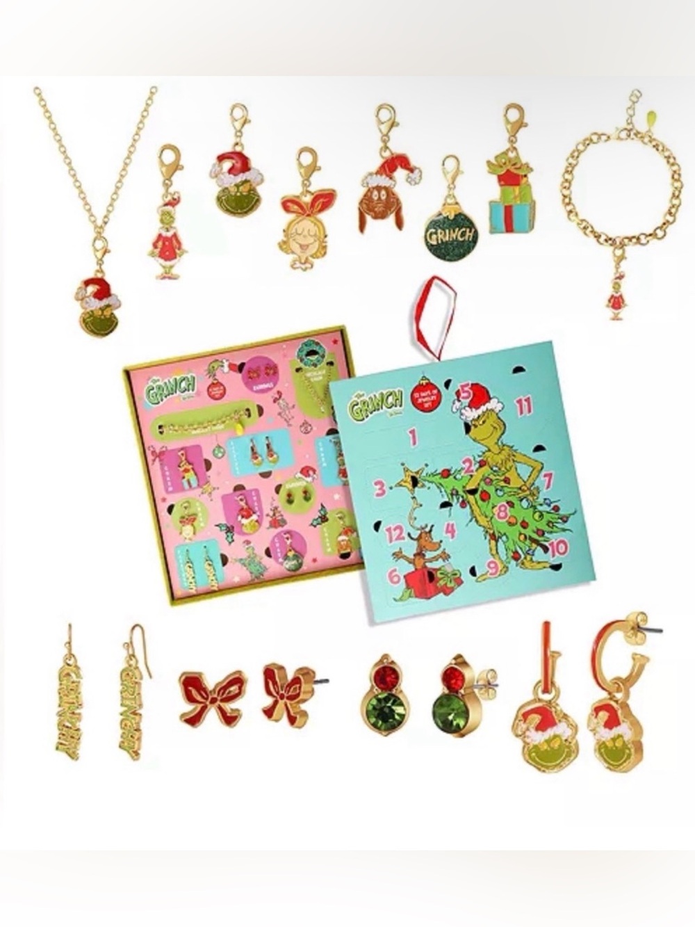Dr. Seuss Grinch Jewelry Advent Gift Set - Retail $200